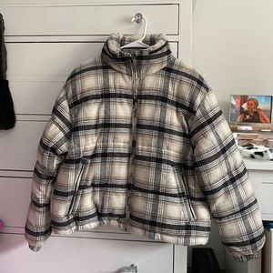flannel puffer jacket